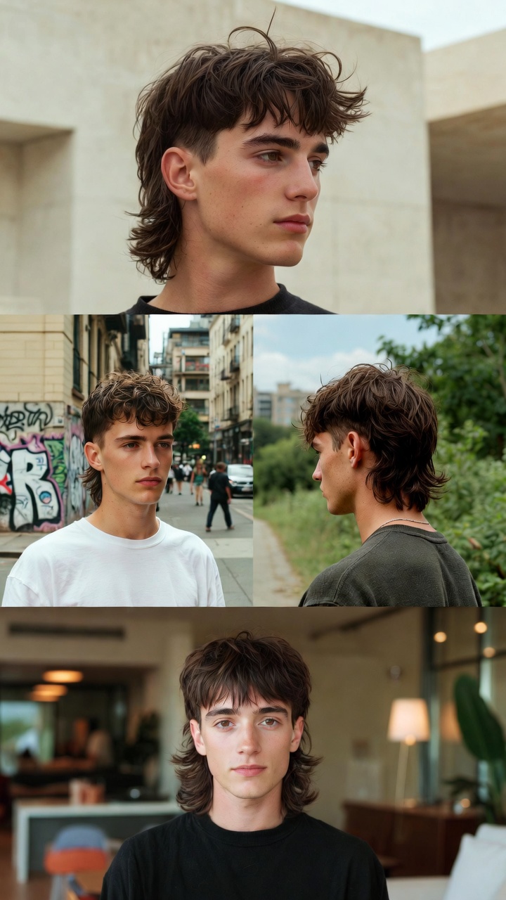 Modern mullet haircut